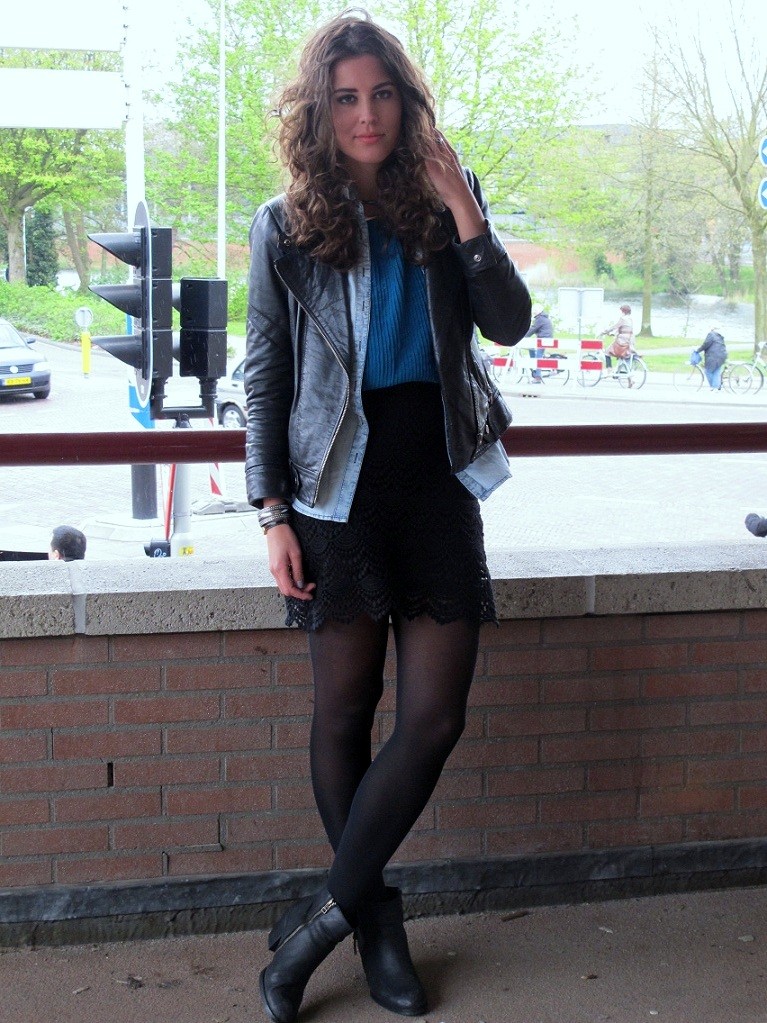Bright blue and Lace