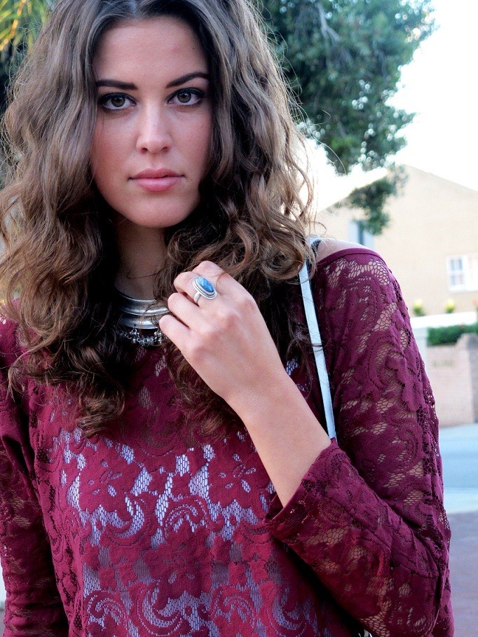 Burgundy lace